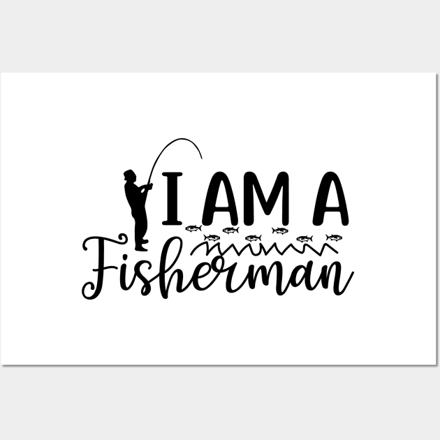 Wishing I Was Fishing - Less Talk More Fishing - Gift For Fishing Lovers, Fisherman - Black And White Simple Font Wall Art by Famgift